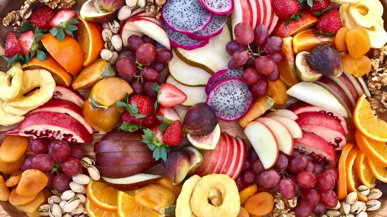 Variety of fruits and nuts