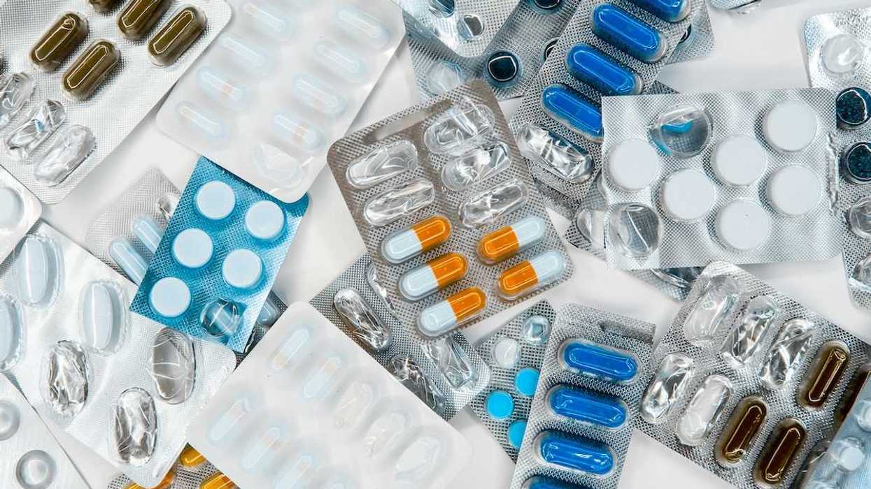 Various medications in a haphazard pile
