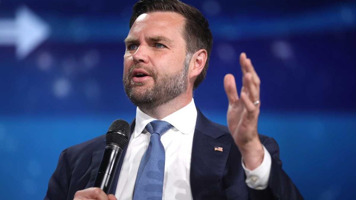Vice president J.D. Vance speaking with microphone