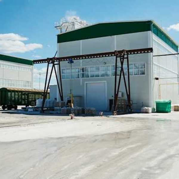 Warehouse buildings on a sunny day