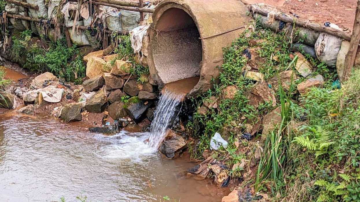 wastewater outflow polluting a waterway