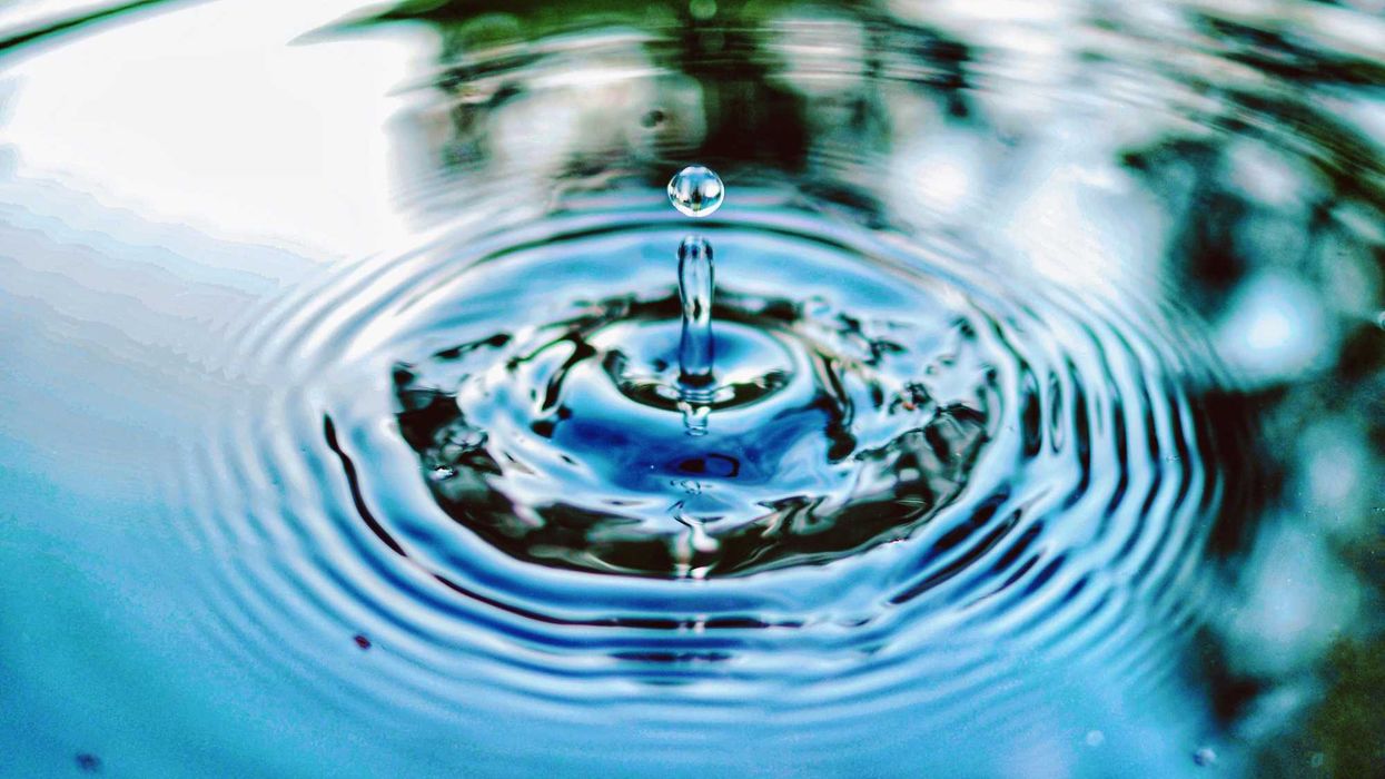 Water drop rippling.