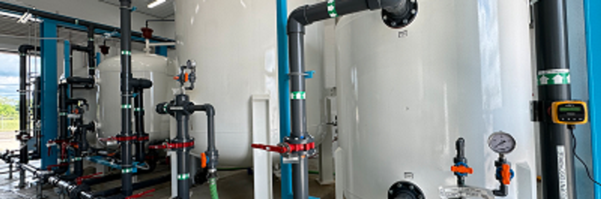 Water filtration system using cyclodextrins at Biddle Air National Guard Base.