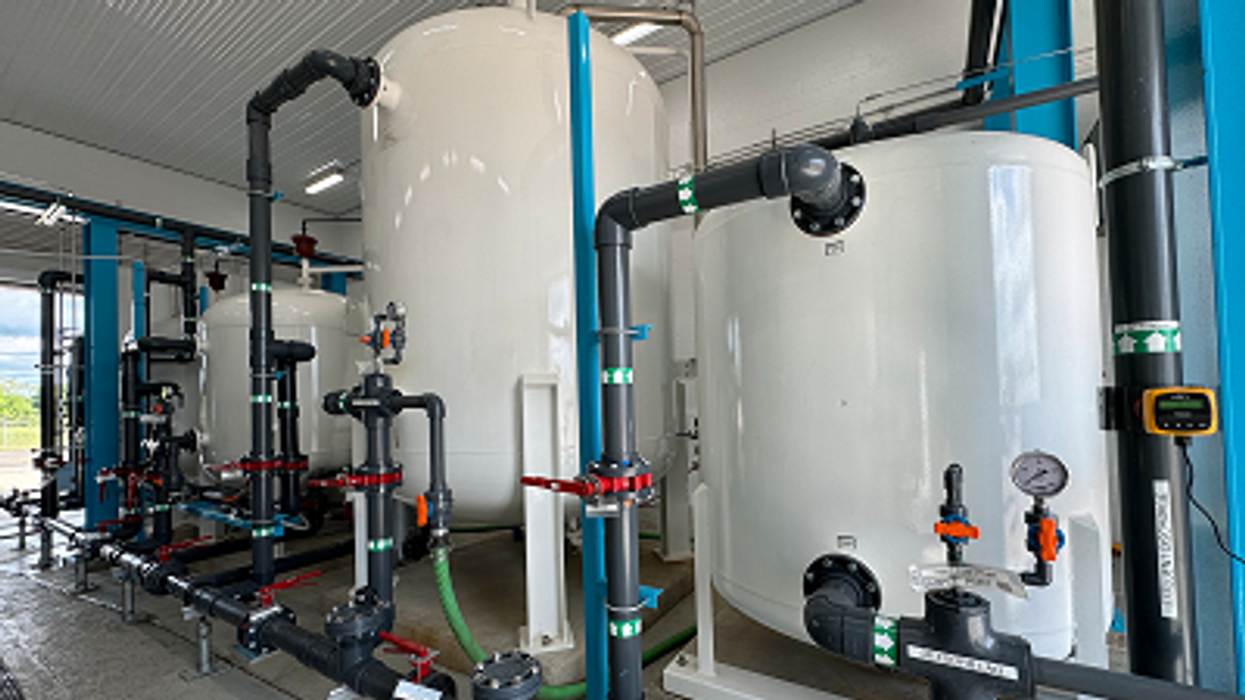 Water filtration system using cyclodextrins at Biddle Air National Guard Base.
