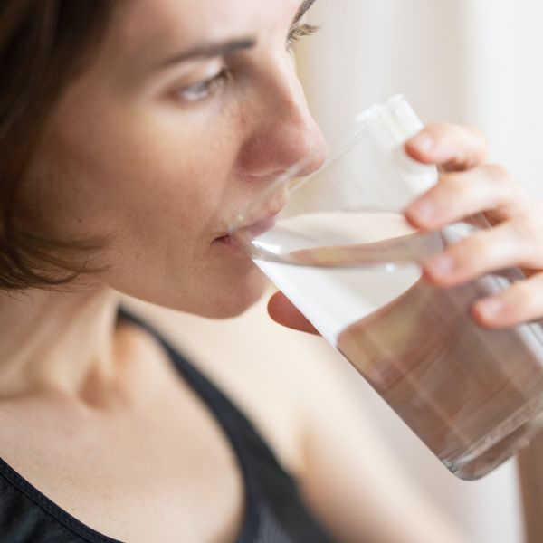 woman drinking water