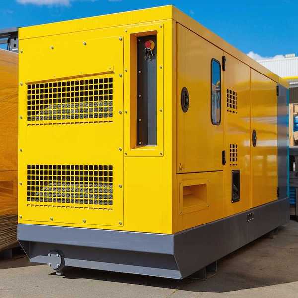 Yellow diesel generator for general construction works and emergency services.