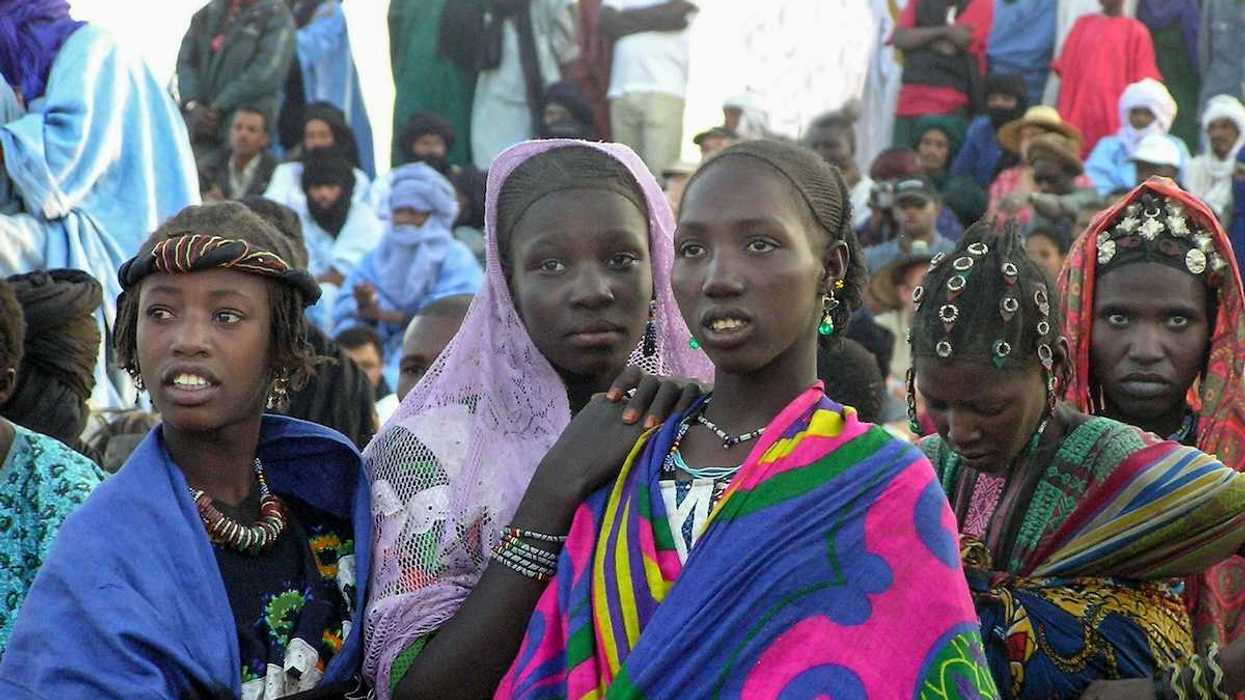 Young Nigerian women in colorful clothing