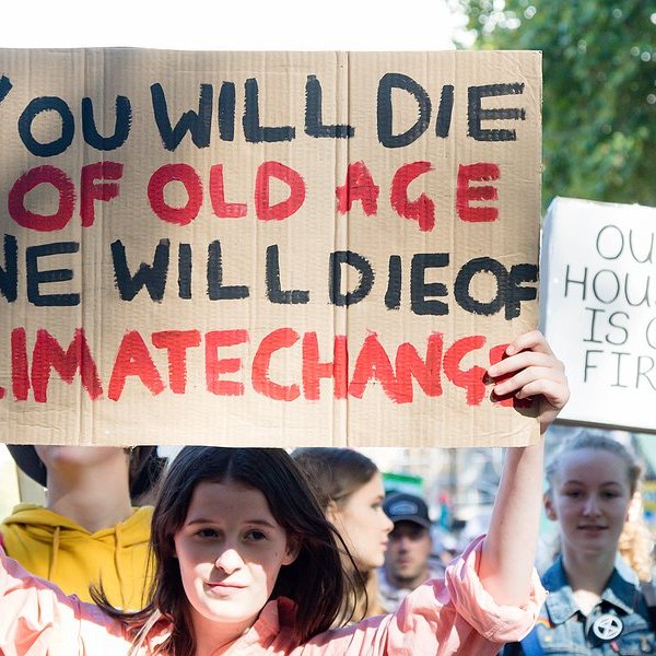 Youth protesting climate change